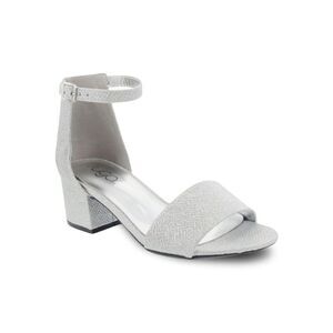 SUGAR Womens Silver Glitter Glitter Noelle Round Toe Block Heel Sandals 8.5 M